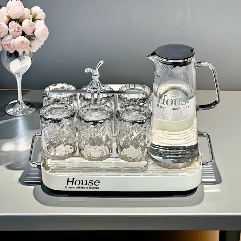 高级玻璃水杯套装喝水杯客厅大容量装水水壶茶杯耐热杯具套装家用