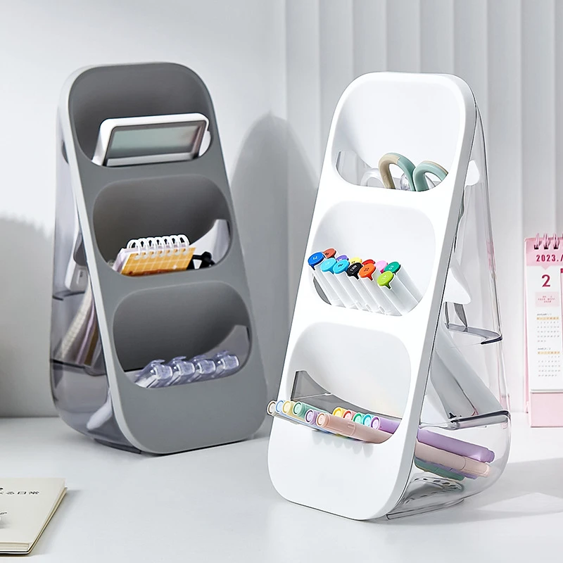 办公室桌面收纳架家用学生文具笔筒简易学习用品收纳盒创意分格架