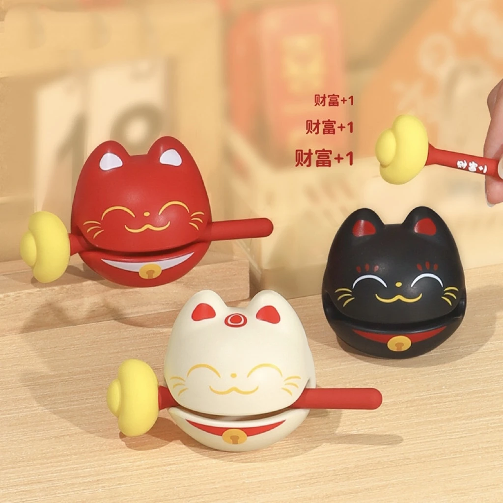 解压小木鱼摆件办公室敲打小木鱼情绪治愈可爱佛系动物摆件送礼物