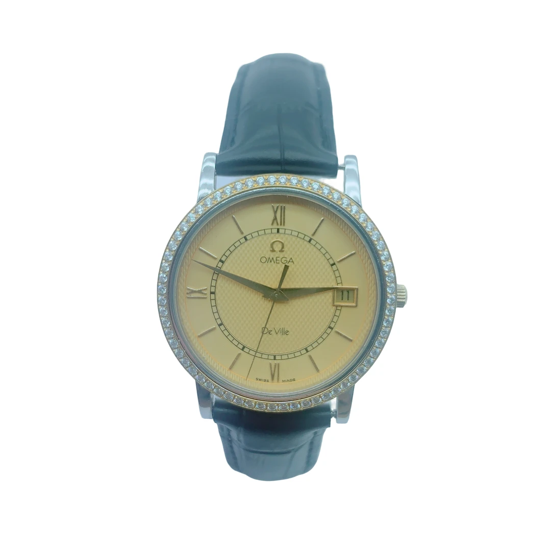 95新 Omega/欧米茄 70457/蝶飞系列/石英表/35盘/带扣后配/后钻