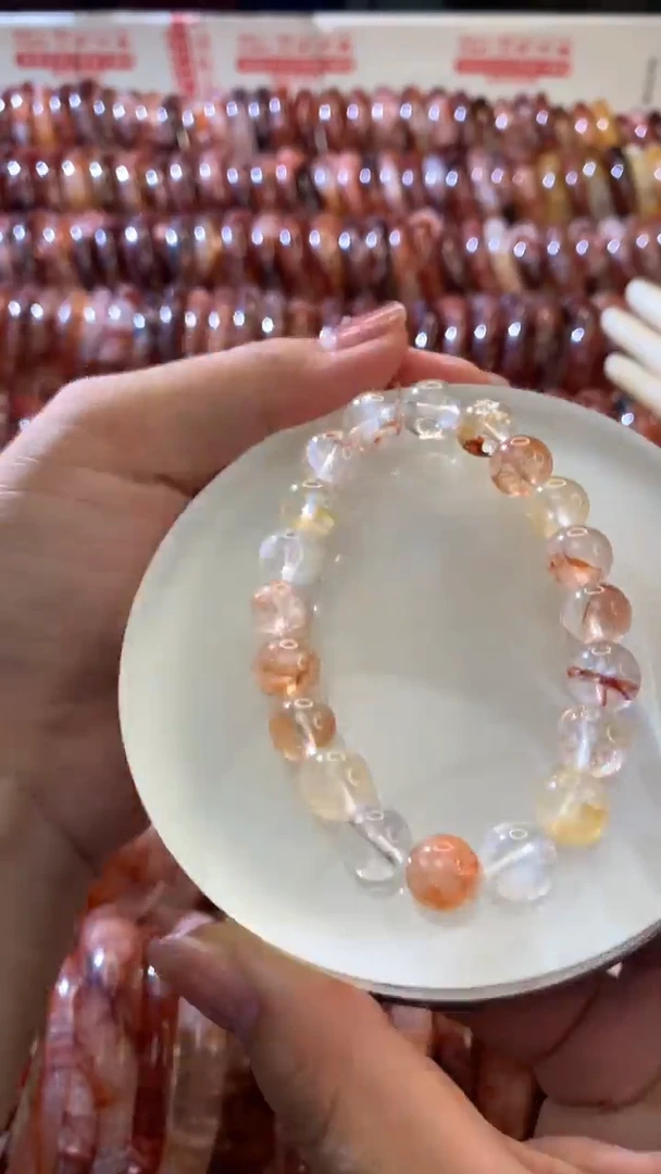 【闪购商品】水晶水晶手镯未镶嵌胶花手串9-10mm