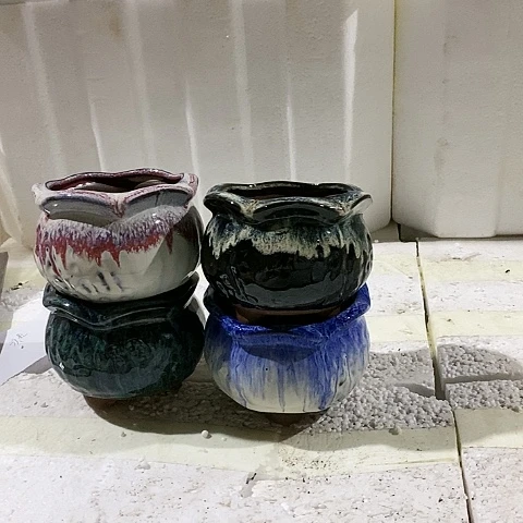 红陶20CM以下陶瓷花盆口10厘米高度8