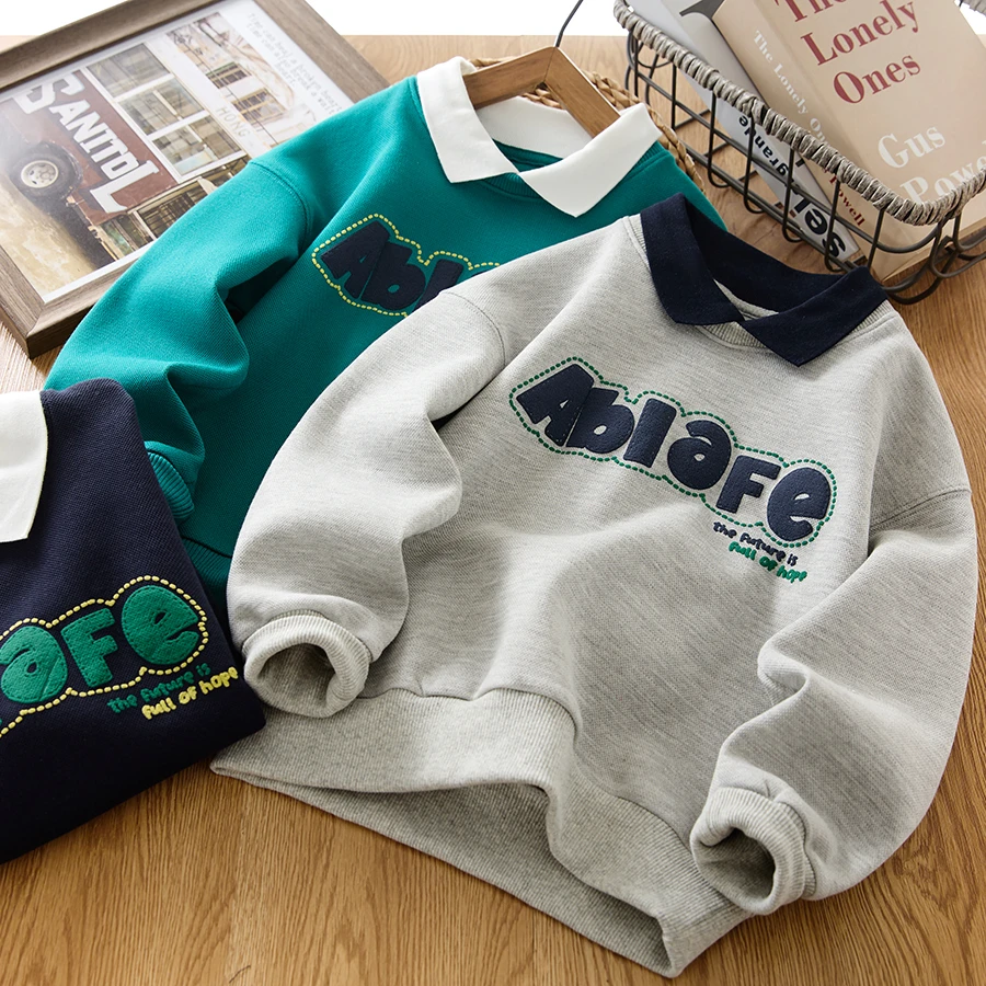 儿童卫衣2025新款痞帅童装男童春秋长袖小童上衣春秋简约宝宝秋装