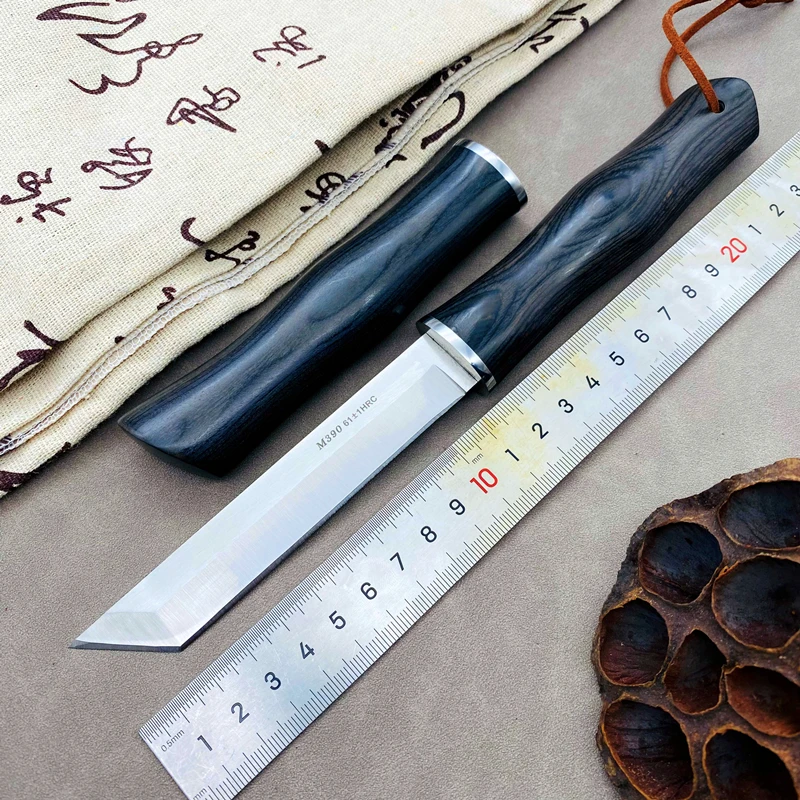 【竹跃】M390粉末钢手工刀户外多功能刀水果刀切肉刀收藏刀
