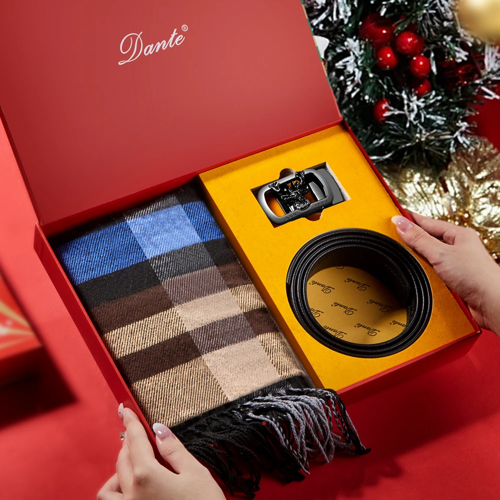 Dante丹迪圣诞套盒专柜牛皮皮带男士腰带男裤带-WDY
