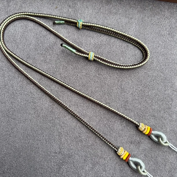 手工编织双头挂绳横穿绳子男女款可调节锦鲤锁绳子吊坠绳