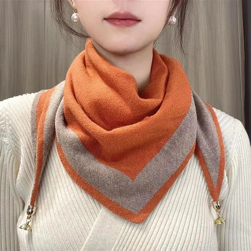围巾女款2025新款冬季三角巾小围脖护颈假领子女百搭磁扣加厚保暖