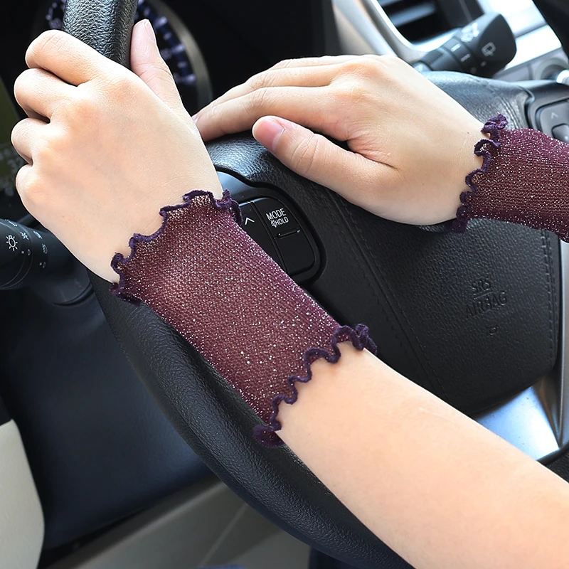 金碧一刻网纱护腕套女夏季薄款透气防晒护手袖套遮疤痕纹身假袖子