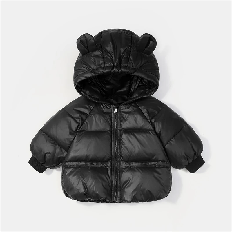 韩版新款女童加厚洋气男童短款面包服儿童保暖连帽外套中小童宝宝