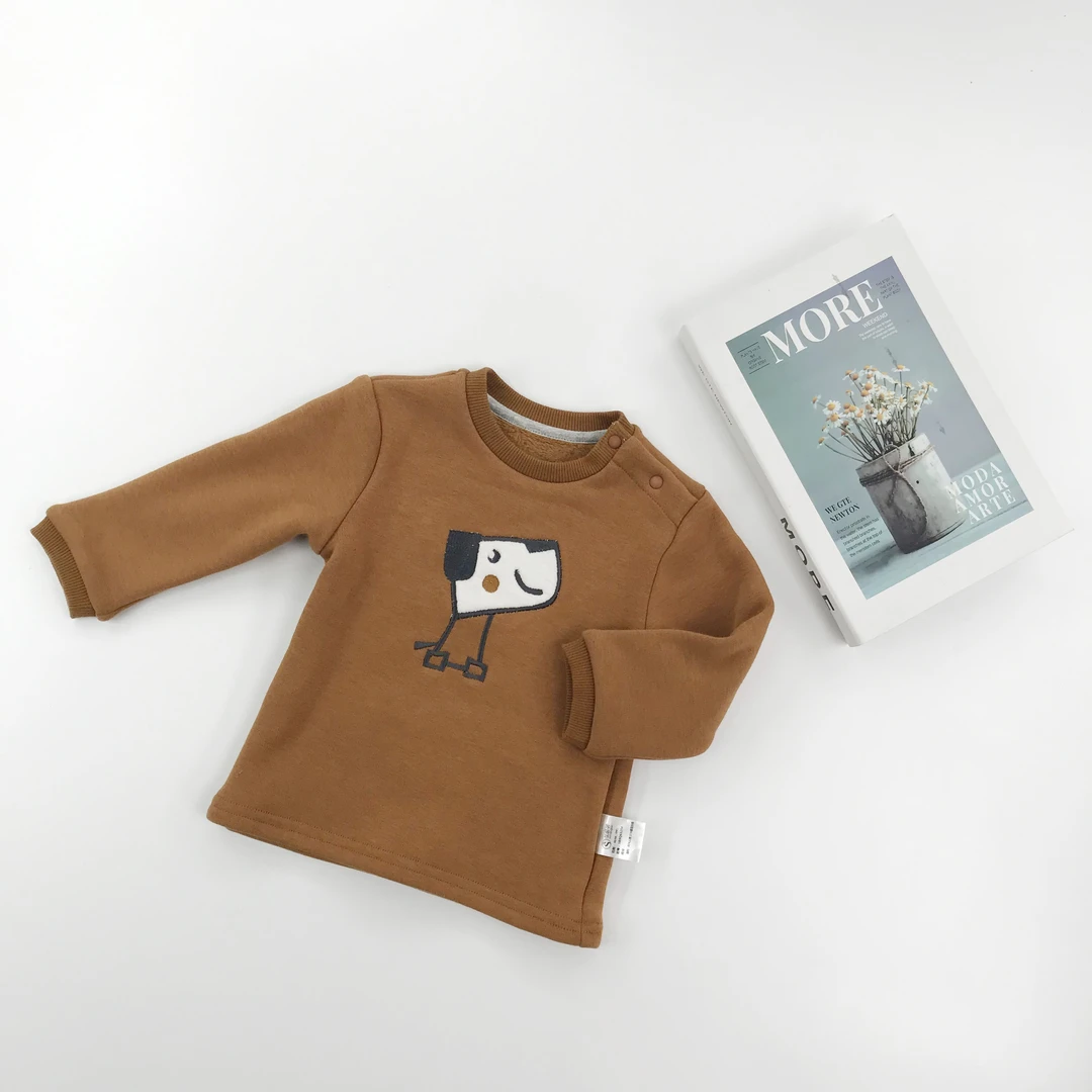 【童装】61254儿童宝宝婴童针织长袖t恤婴儿童男宝宝圆领童装上衣