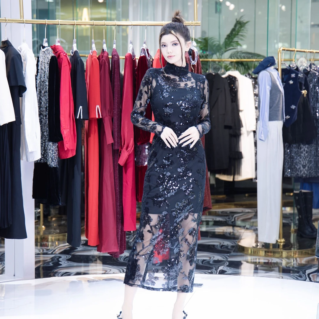 修身时尚女士网红女装设计师显瘦气质优雅连衣裙精致非常好看047