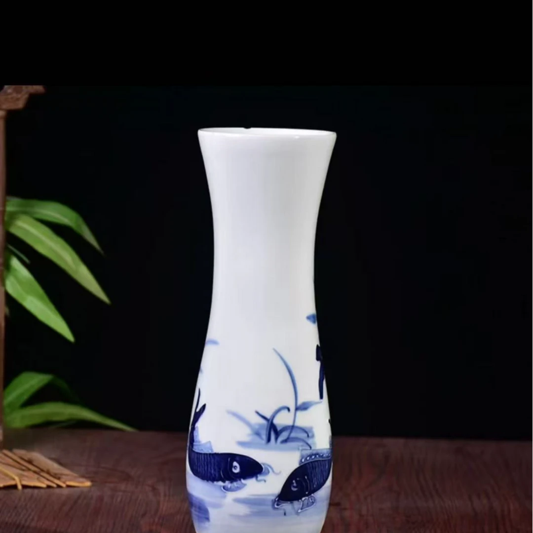 景德镇陶瓷   年年有余花瓶