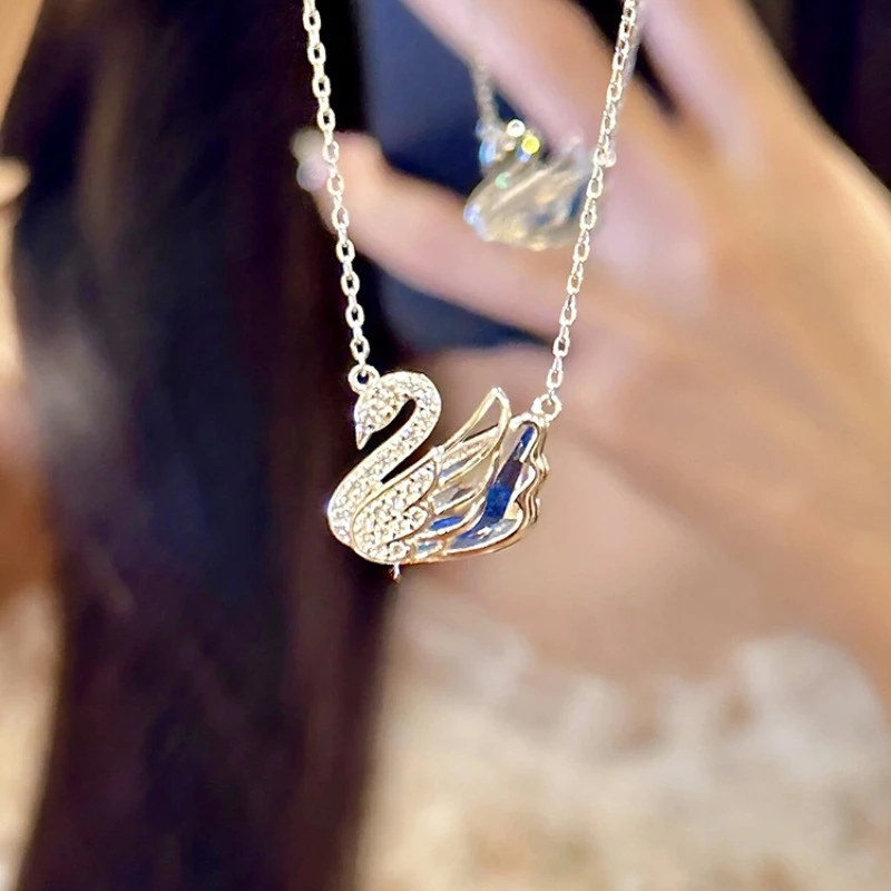 坠链均925银 纯银天鹅项链女轻奢小众时尚气质锁骨链送女朋友礼物