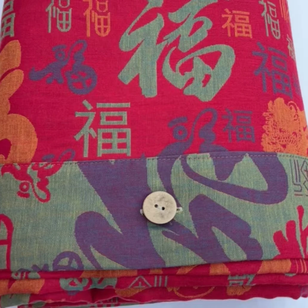 【福到啦】被套  全棉双层纱双人百福被套亲肤可水洗家用被罩