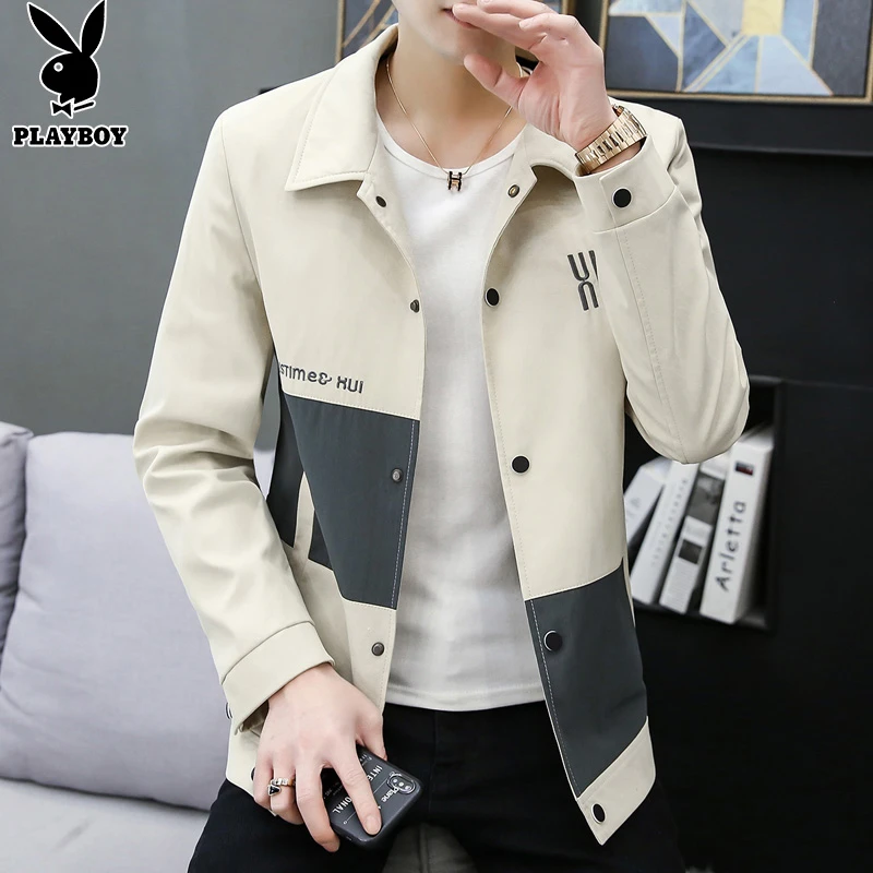 PLAYBOY2023新款夹克外套男士秋季潮流休闲春秋款上衣服时尚男装