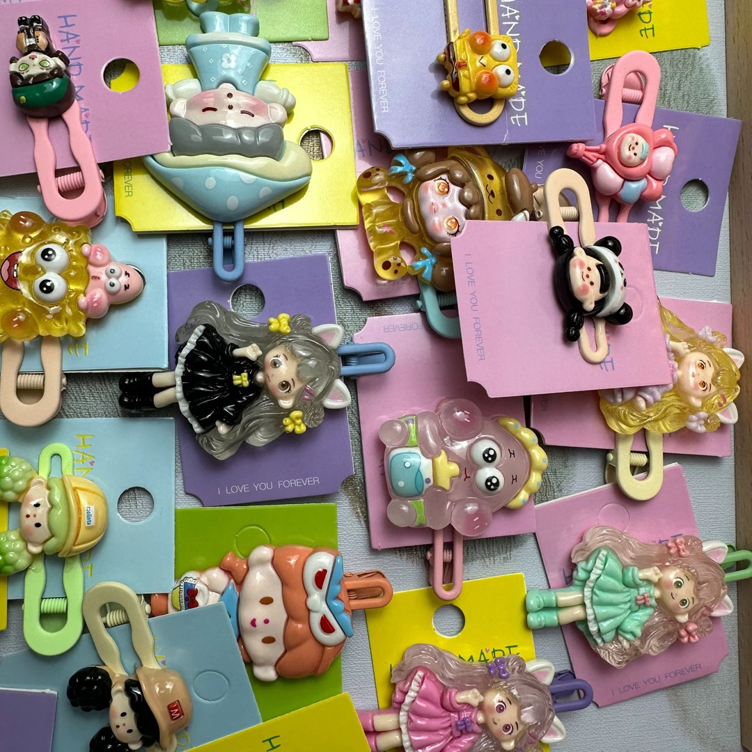 (大小卡）手工发夹 刘海侧边夹儿童女童发卡女孩韩版圣诞碎发夹