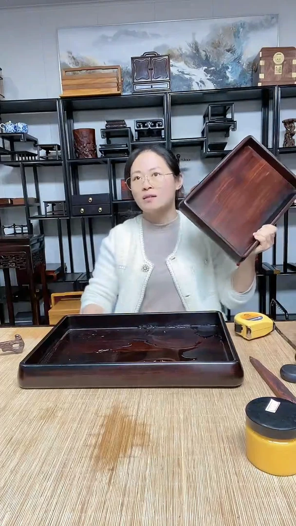 【闪购商品】1根雕煮蜡大茶盘
