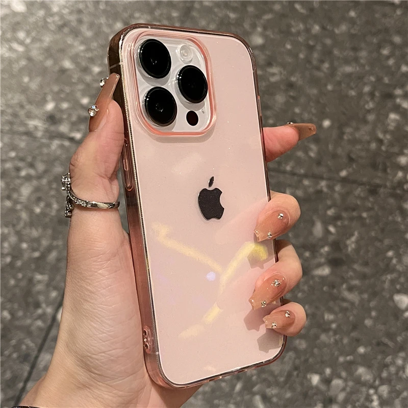 ins高级透明闪粉苹果15手机壳iPhone14promax防摔13/12网红xs新款
