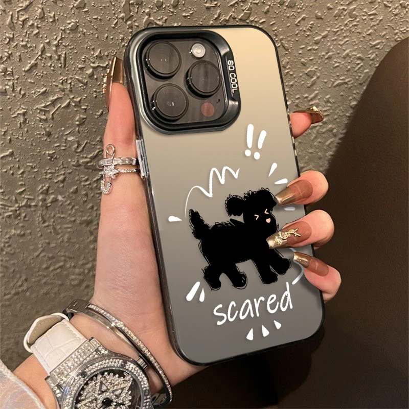 惊吓小狗苹果15手机壳iPhone14/13潮牌卡通12高级7/8简约xs保护套