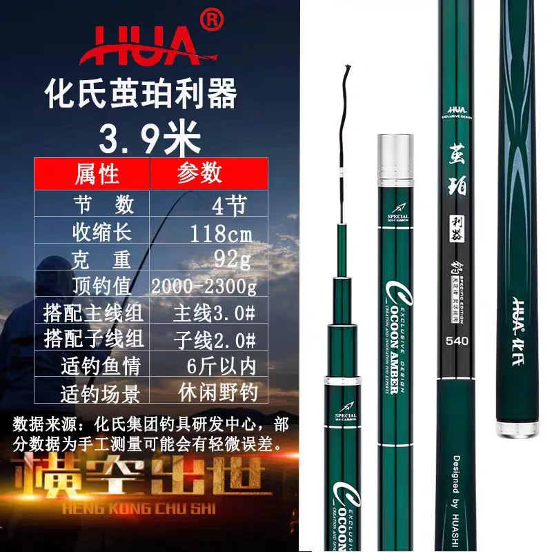 化氏官方正品鱼竿茧珀利器湖库休闲综合大物竿青鱼草鱼休闲台钓竿