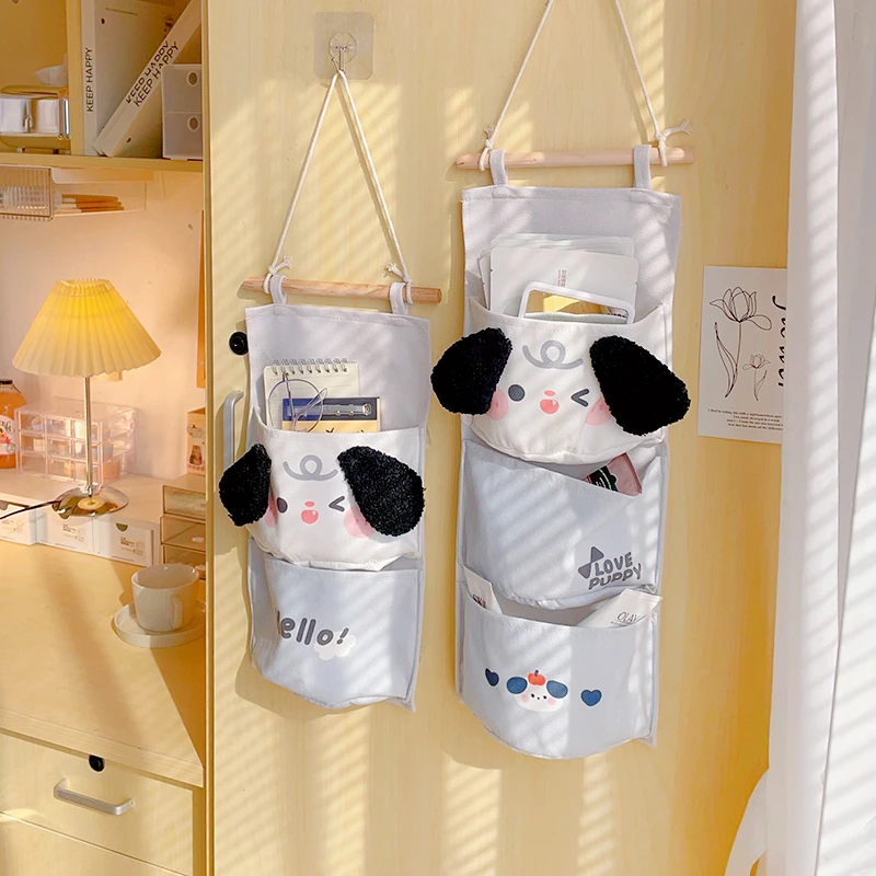 墙挂式可爱收纳挂袋学生宿舍布艺储物床上衣柜门后物件创意置物袋