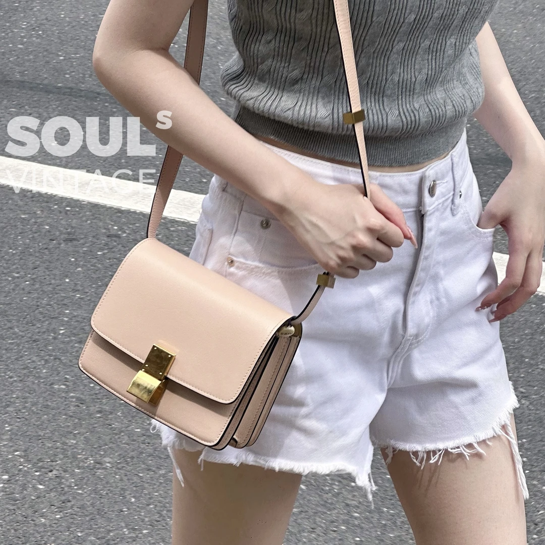 95新 Celine/思琳 Fl99 Celine 樱花粉 牛皮 box teen/672538896