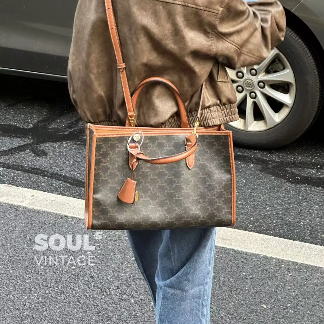 95新 Celine/思琳 Celine 老花 凯旋门托特/664164077