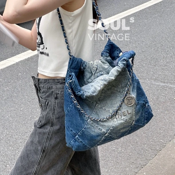 95新 Chanel/香奈儿 Chanel 牛仔 22bag中号/671036997