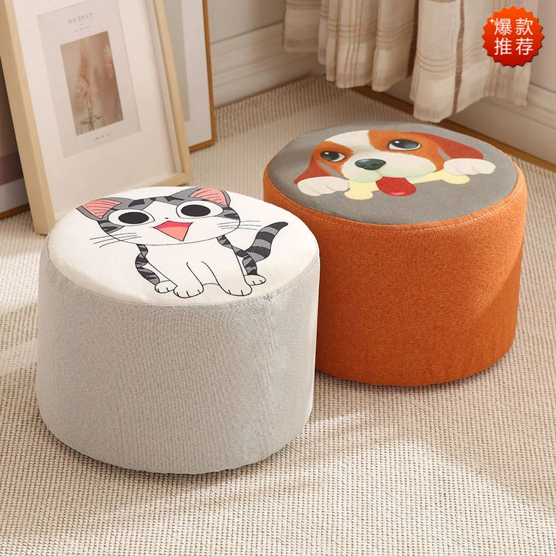 小凳子家用矮凳圆凳客厅进门休闲沙发茶几换鞋凳布艺创意墩子板凳