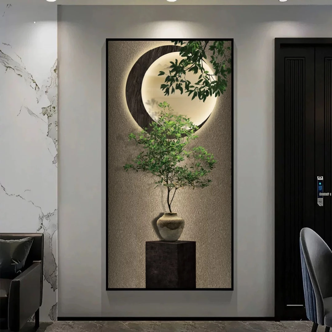 X160星空闪北欧绿植玄关装饰画现代简约走廊挂画客厅小清新装饰画