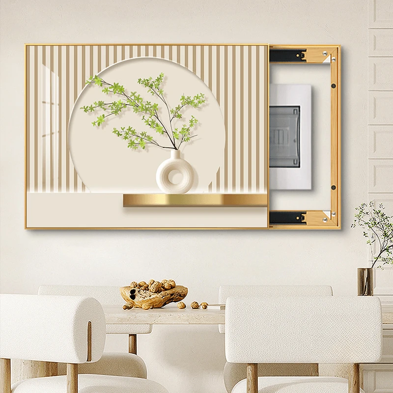 北欧风绿植电表箱装饰画现代简约配电箱画多媒体盒弱电源遮挡挂画