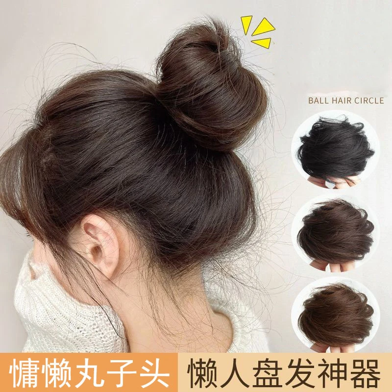【新疆包邮】假发发圈可爱丸子头假发花苞头盘发夏汉服古风包发饰