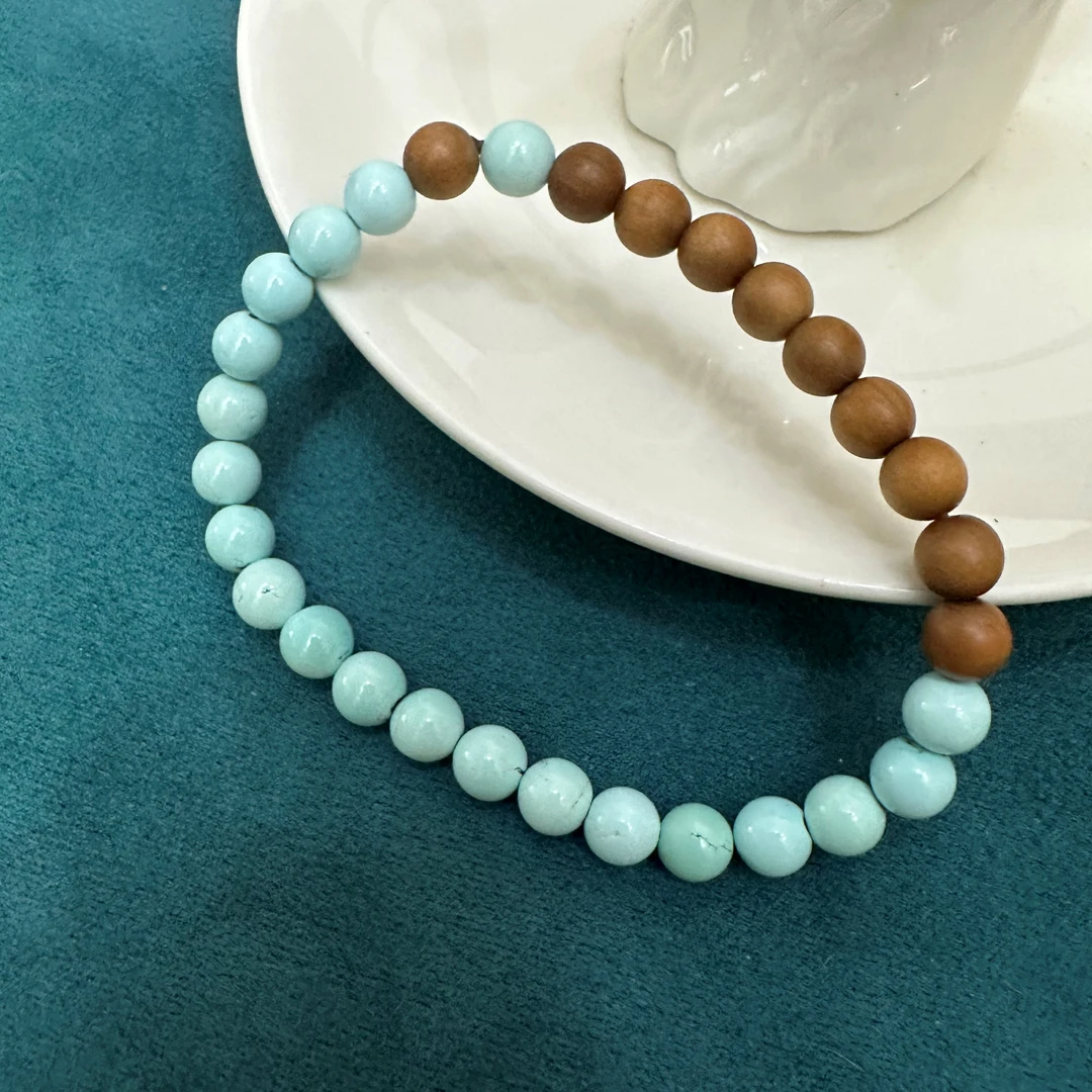 松石DIY老山檀手串（直径6m）30颗气质时尚百搭复古素圈单圈