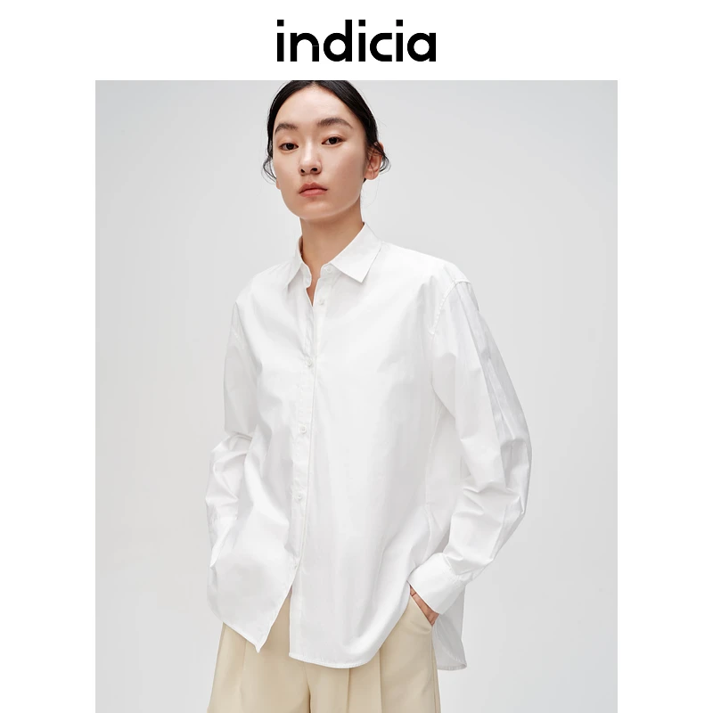 indicia标记商场同款春季新款白衬衫简约通勤风衬衣6A403CS179F