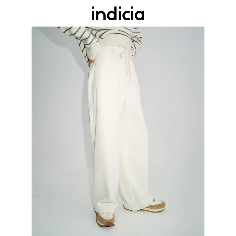 indicia标记24年冬季新款简约百搭舒适抽绳休闲裤长裤L2D4KZ194