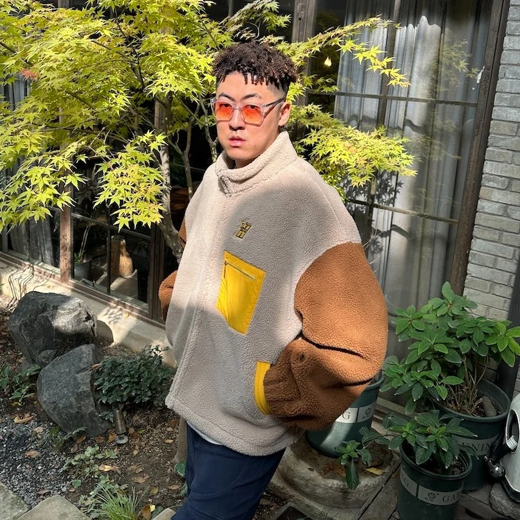 HYPERKILLER 2022FW李峙锦秋冬重磅撞色加厚摇粒绒拉链外套