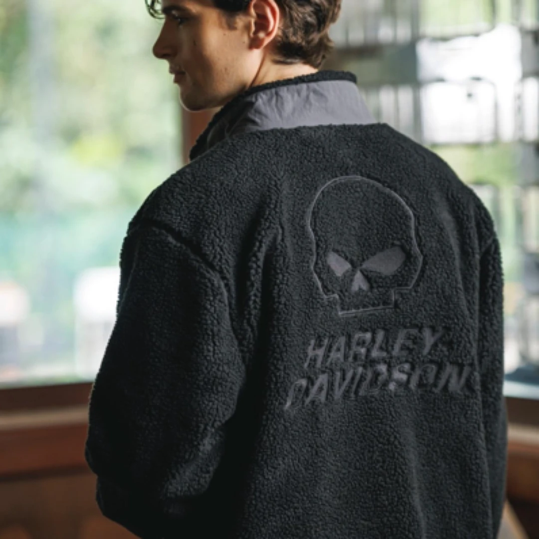 哈雷黑色 Willie G 抓绒外套96187