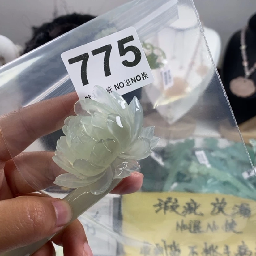 【闪购商品】岫玉发饰未镶嵌起****烦