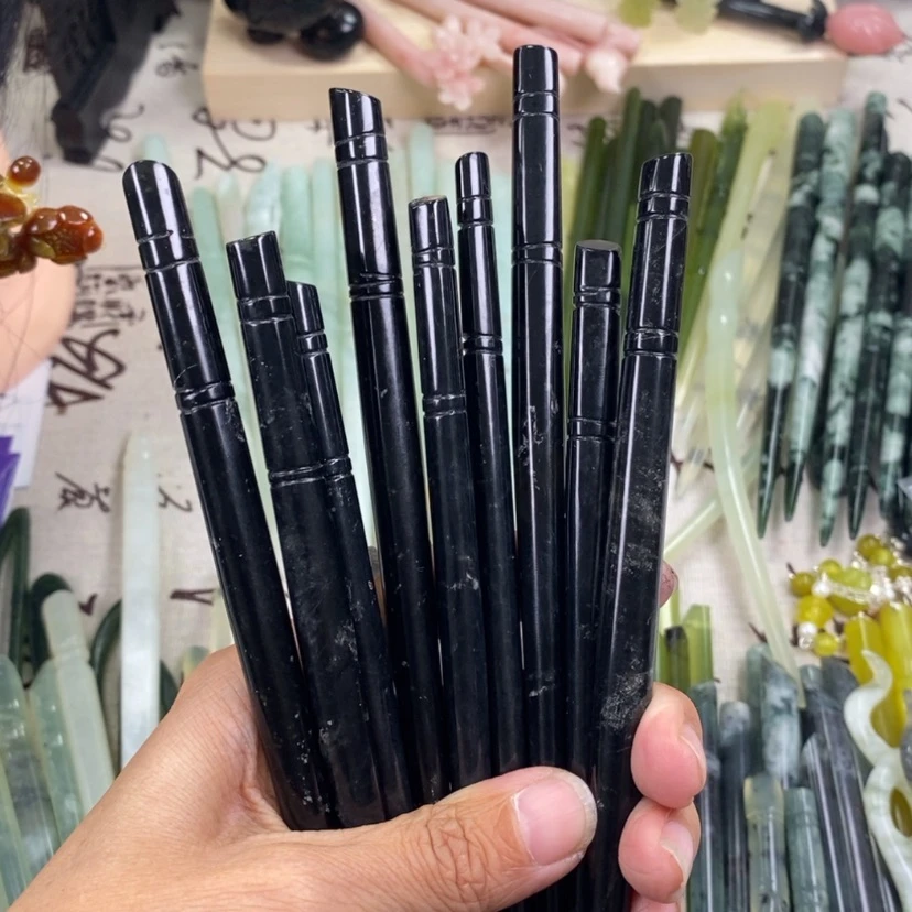 【闪购商品】蛇纹石玉发饰未镶嵌