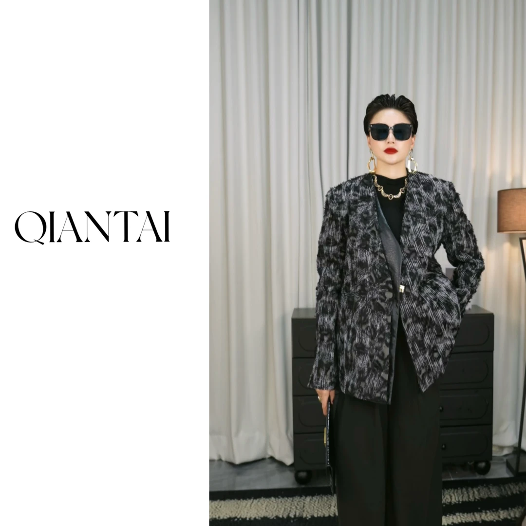 QIANTAI【浮生】中国风显瘦气质轻奢设计款时尚百搭西装上衣