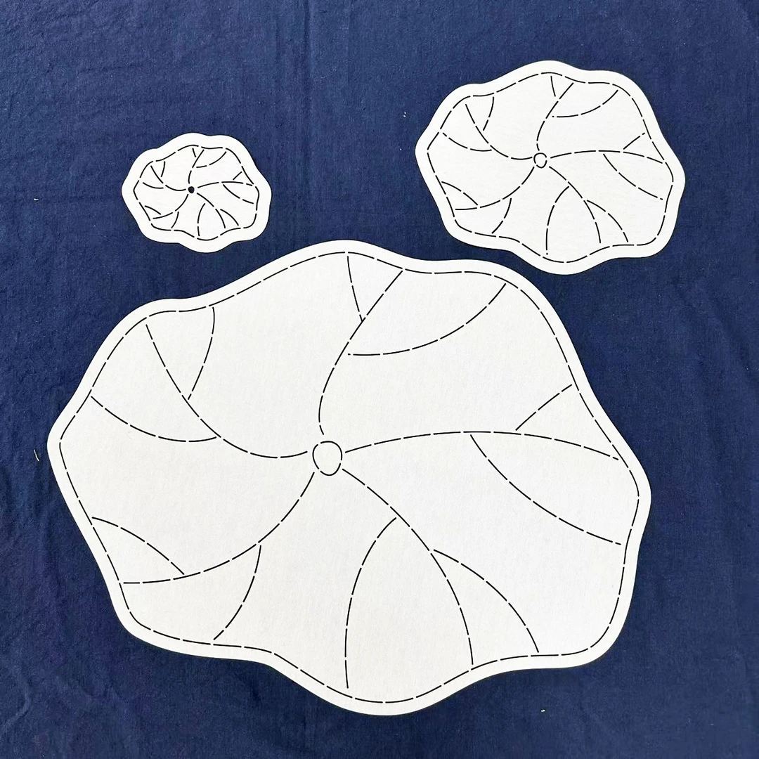 刺字绣模板 荷叶茶席模板 可水洗 可重复使用