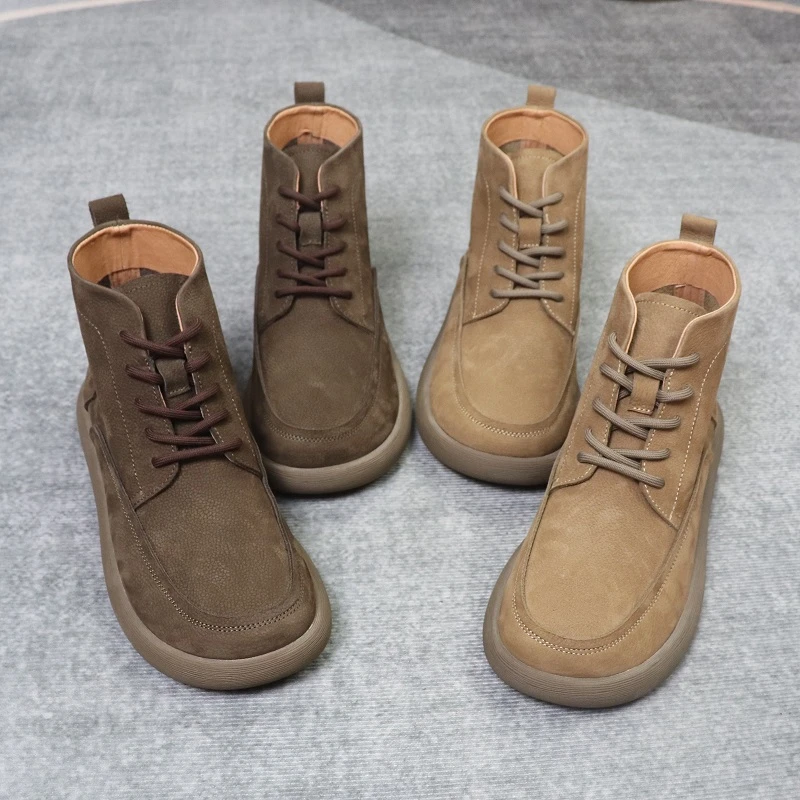 【返潮复古】新款男士马丁靴头层牛皮时尚百搭工装靴子男软皮软底鞋