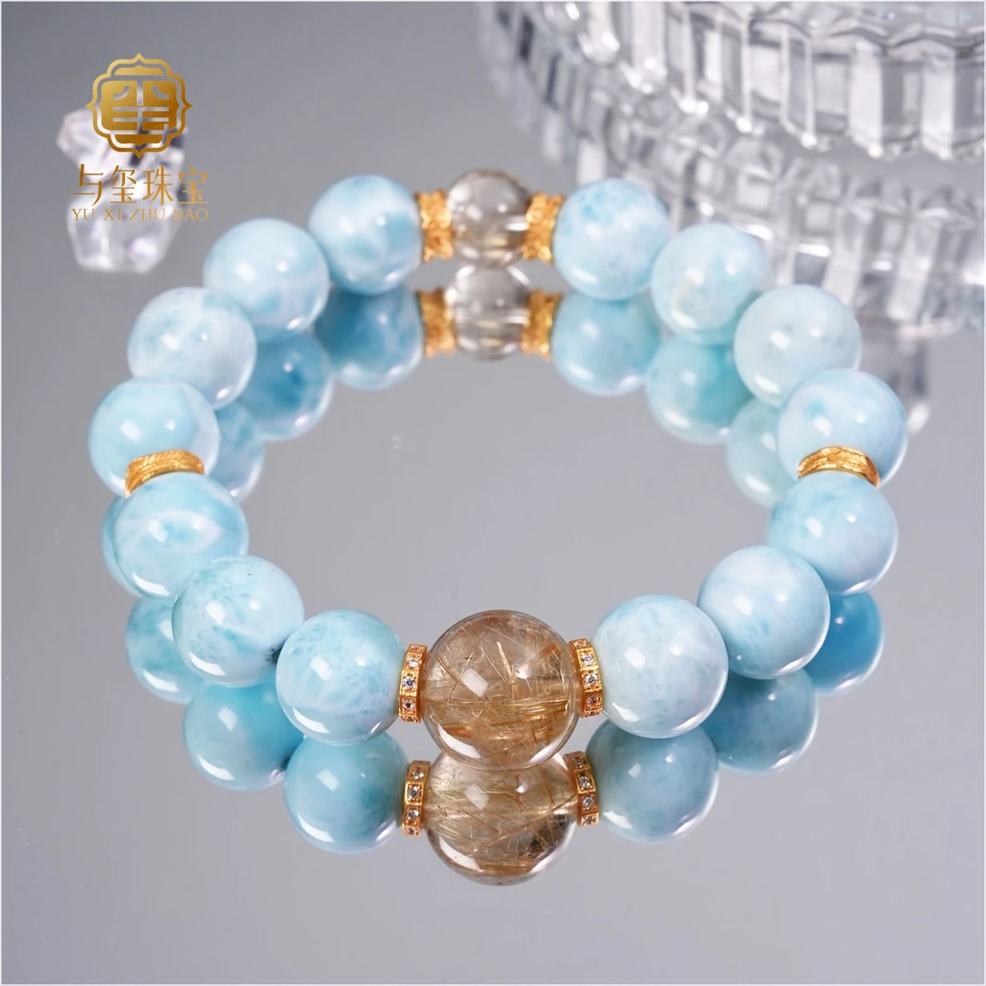 【海纳百川】天然海纹石设计款女士手串S925