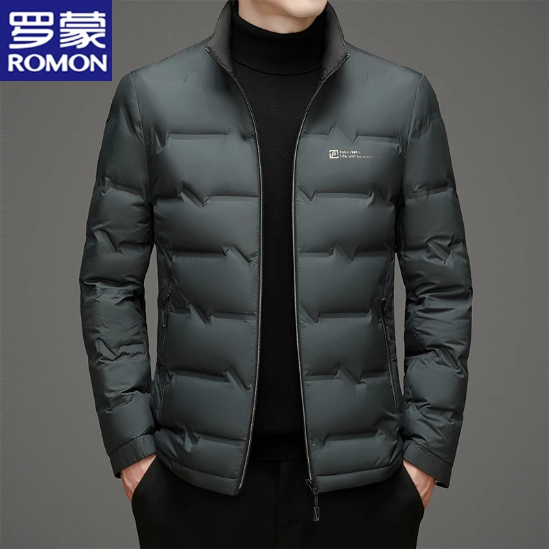 罗蒙秋冬季立领轻薄男士羽绒服休闲百搭时尚防寒保暖短款男装外套