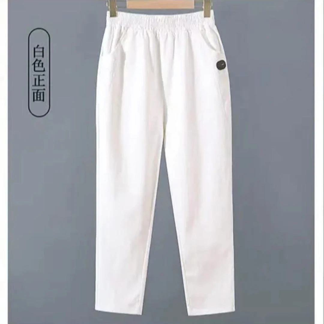 LIFUREN/黎夫人高腰新款条纹大码女裤显瘦休闲裤宽松直筒裤