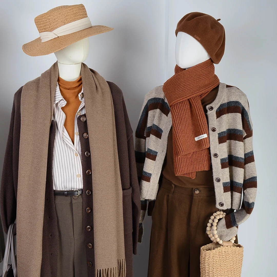 美拉德条纹开胸毛衣 复古大牌风开衫 法式老钱风毛衣外套