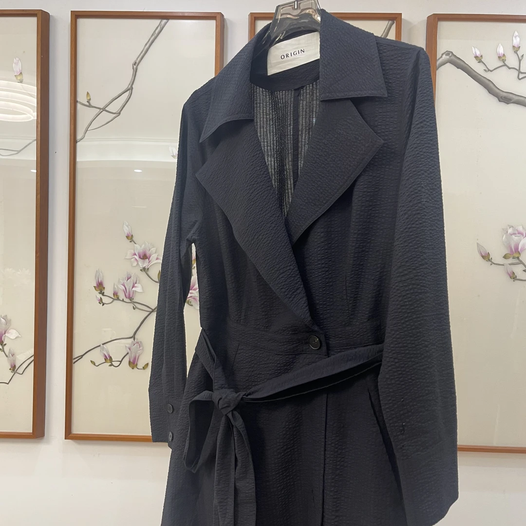 肌理棉秋装显瘦风衣