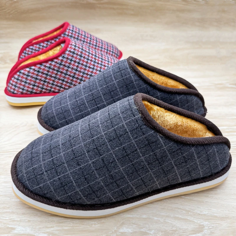 秋冬季棉拖鞋保暖居家用室内男女地板软底家用防滑包头手工布拖鞋