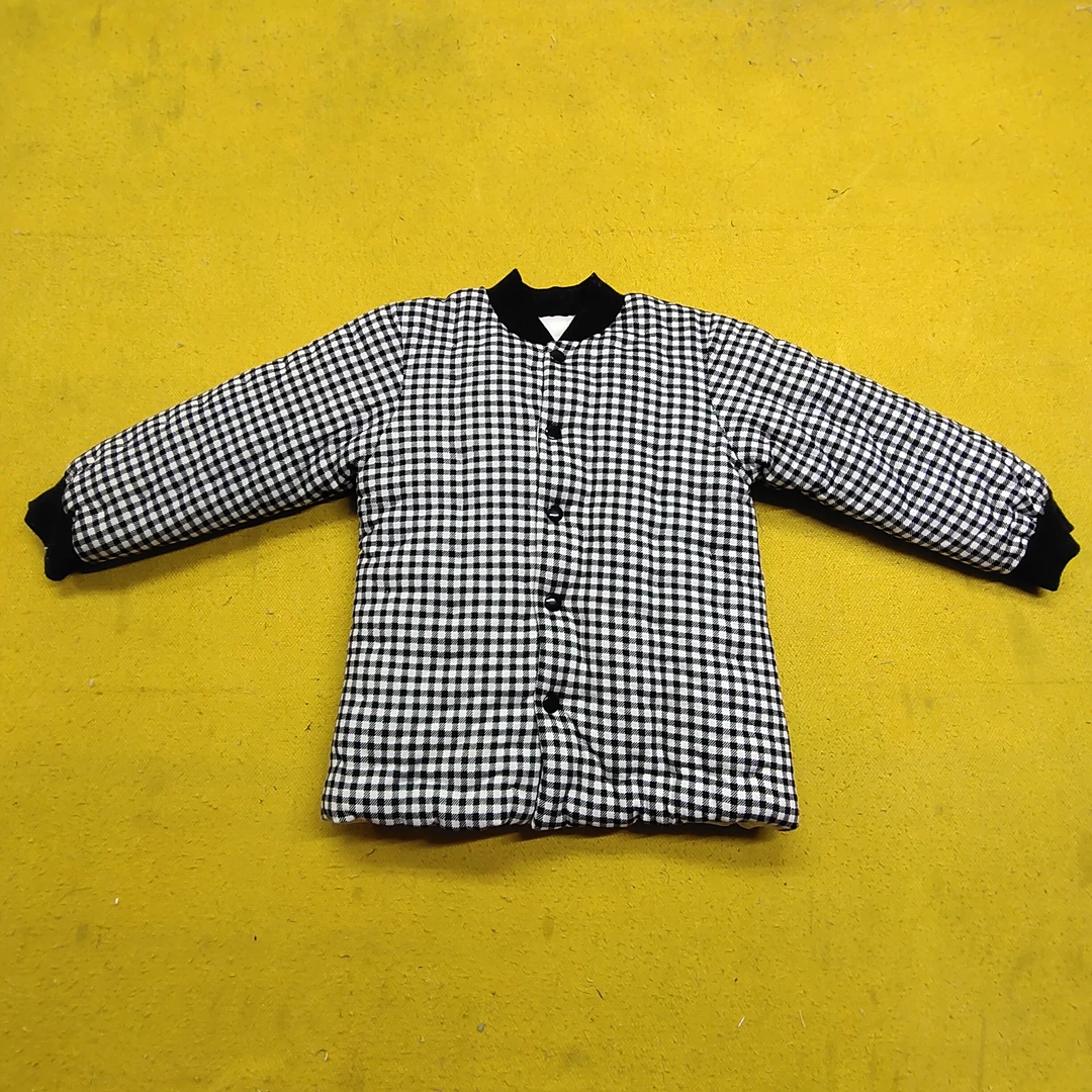 黑色格子中大童手工棉花棉袄（校服神器）男童冬季黑白时尚休闲