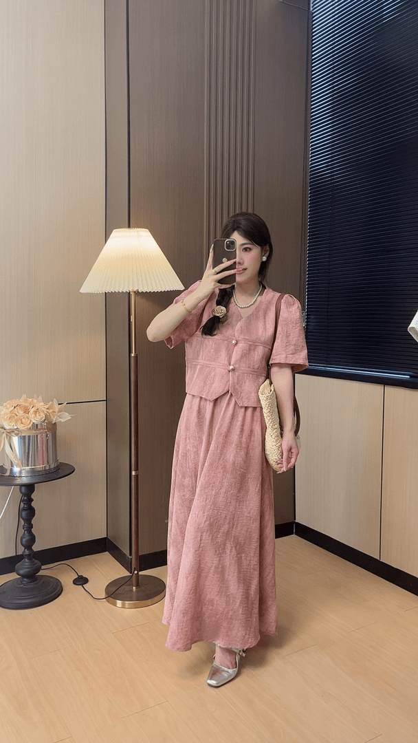 小香风款短袖上衣+半身裙套装两件套洋气 夏季套装小香风